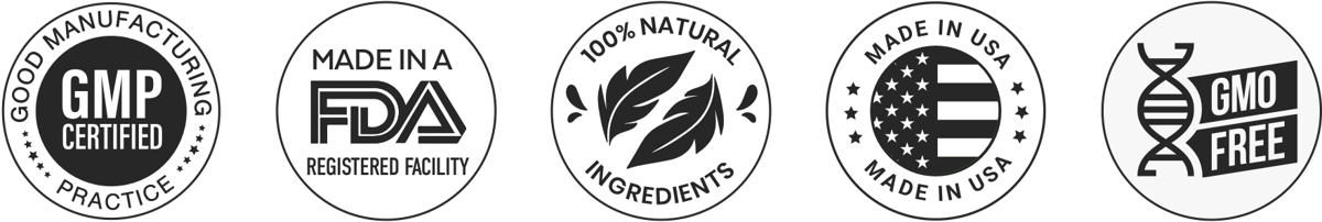 Manufacturing and quality certifications shown on the official ProDentim site